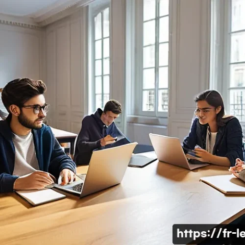 법무사 준비생 커뮤니티 추천 - **Prompt 1: Collaborative Online Study Session for French Law Students**
    "A group of diverse you...