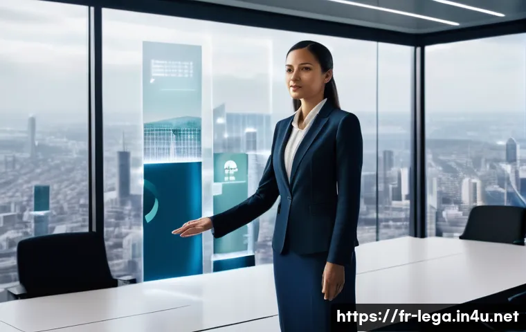 법무사 경력 개발 방법 - **Prompt: "A confident female lawyer, mid-30s, dressed in a sharp, modern business suit, stands in a...