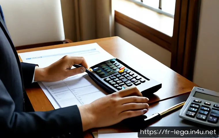 법무사 초보 실무 가이드 - Photorealistic French legal clerk beginner at a tidy Parisian office desk, carefully organizing blan...